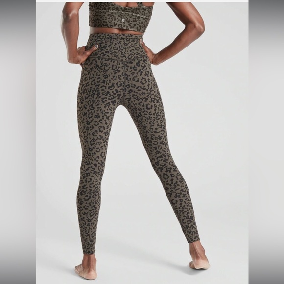 Athleta Leopard Elation Ultra High Rise Tight Arbor Olive Size S - Picture 2 of 8